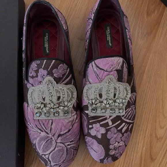 Dolce & Gabbana Purple Velvet Loafers s-l400.jpg main image 4